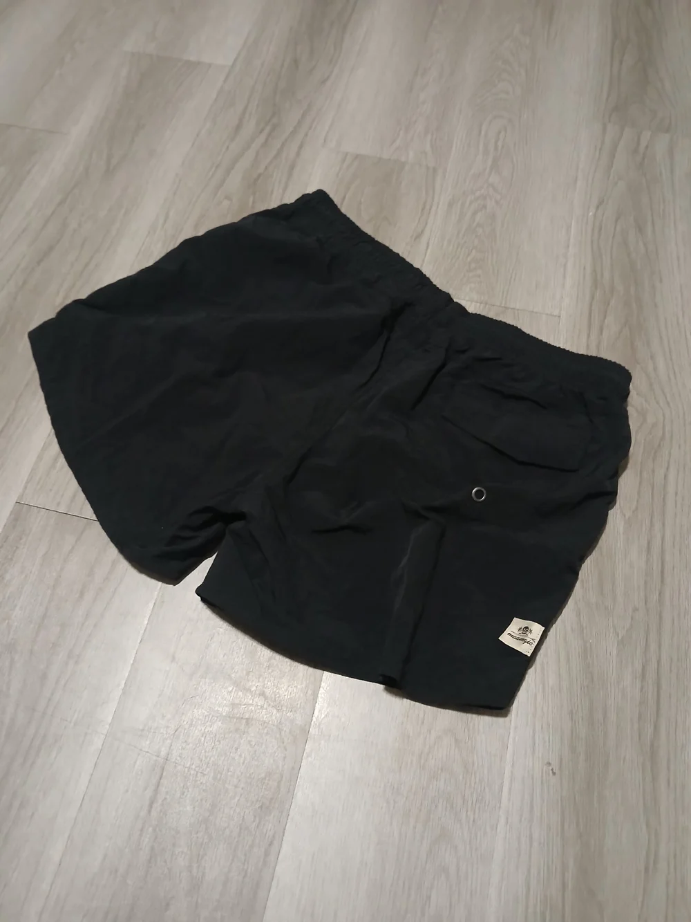Maamgic Men’s Swim Trunks/Shorts Black Nylon Pockets Large